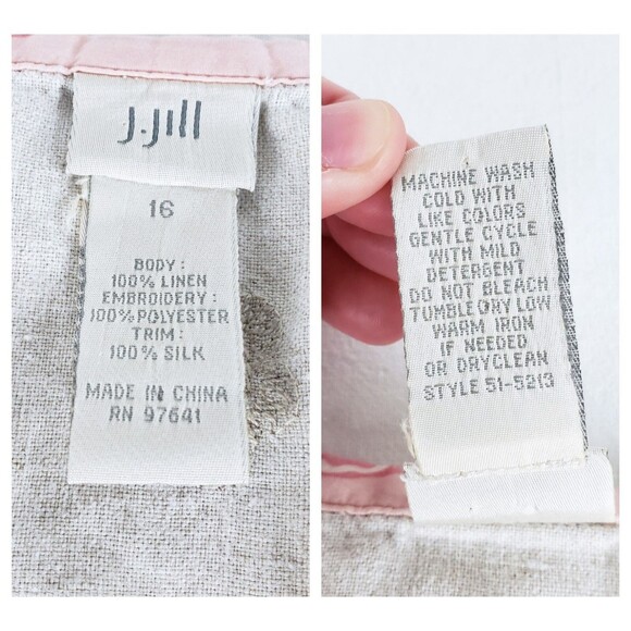 J Jill Linen Skirt Womens 16 Embroidered Romantic Boho Cottagecore Shabby Chic - Picture 12 of 12